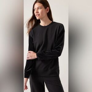 Athleta Retroplush Velvet Crewneck Sweatshirt Pullover Loungewear Casual Size M